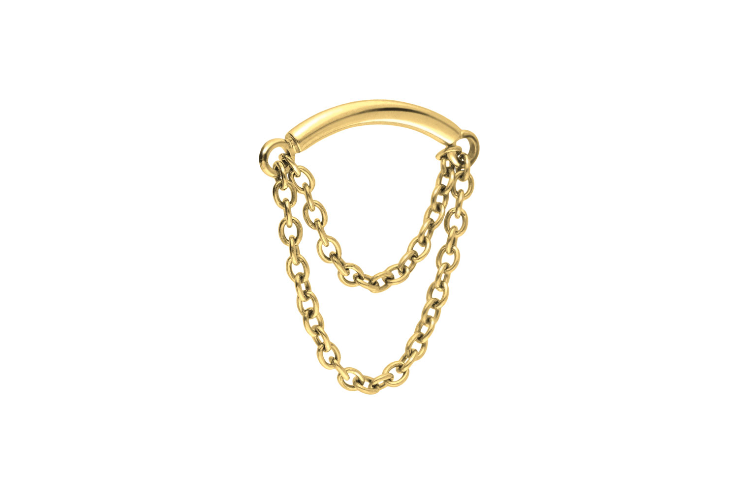 Titan Schraubaufsatz mit Außengewinde BOGEN + 2 KETTEN von Piercingline